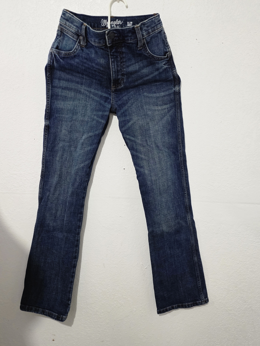 Wrangler Boy's Bootcut Jeans in Dark Blue Wash